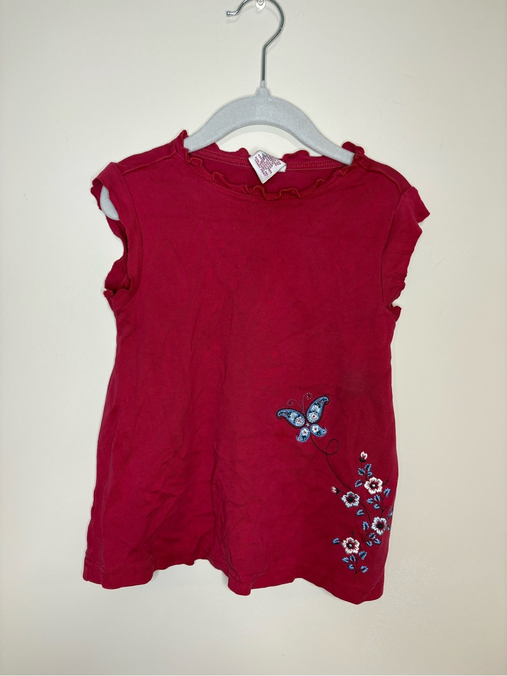 Gymboree 2002 Pink Butterfly Floral Tee